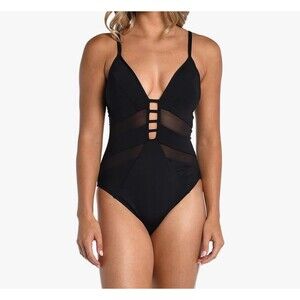 Chic Black Mesh One-Piece Swimsuit